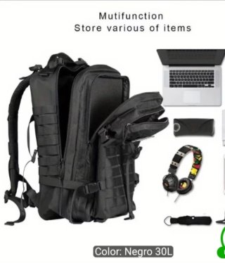Mochilas Tácticas 30L (Negras) - Pack 2