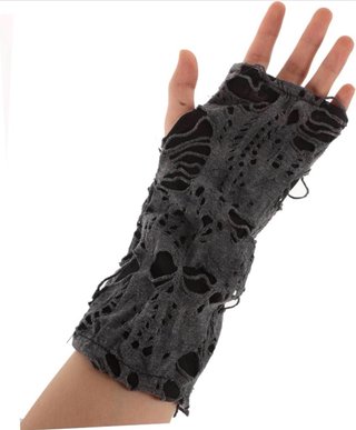 Guantes sin dedos rasgados grises