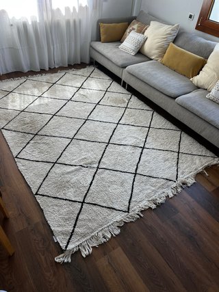 Alfombra Kenya Home Bereber Crema y Negra