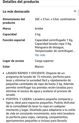Lavadora Portátil brieber Mini