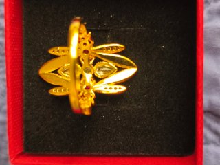 Anillo libélula circonitas colores oro.Art deco. N