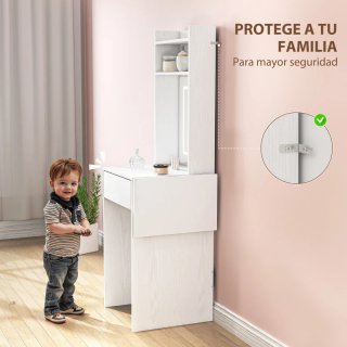 Tocador blanco con espejo y luz LED