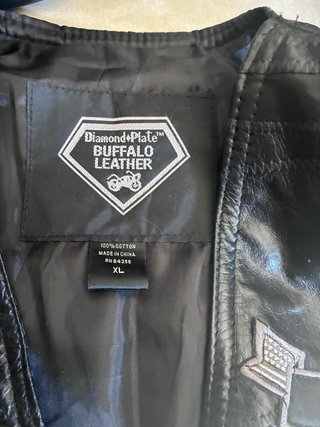 Chaleco biker de cuero auténtico – Talla XL – Parc