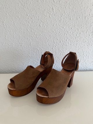 Zapatos de plataforma de tacón de ante