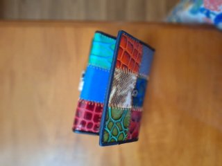 Cartera monedero patchwork piel
