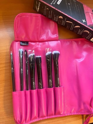 Estuche de brochas de maquillaje Miomare rosa