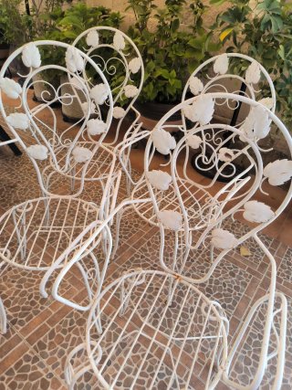 Juego de 4  Sillas de Jardín Blancas