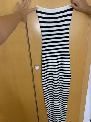 Vestido tubo rayas blanco y negro