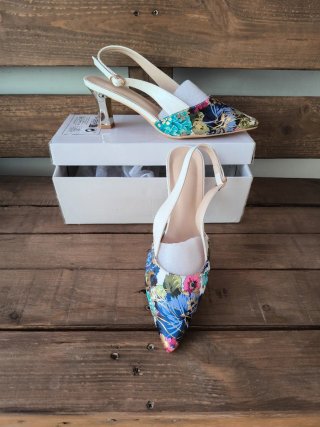 Zapatos de tacón floral talla 40