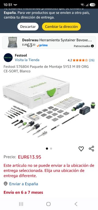 FESTOOL 576804 CENTROTEC Maletín Montaje,