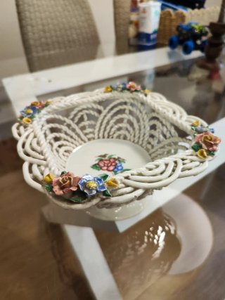 Frutero Porcelana Manises Flores