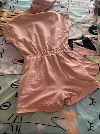 Mono corto rosa palo con capucha talla M