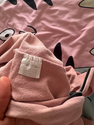Mono corto rosa palo con capucha talla M