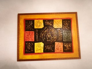 Cuadro Decorativo Tribal Dorado