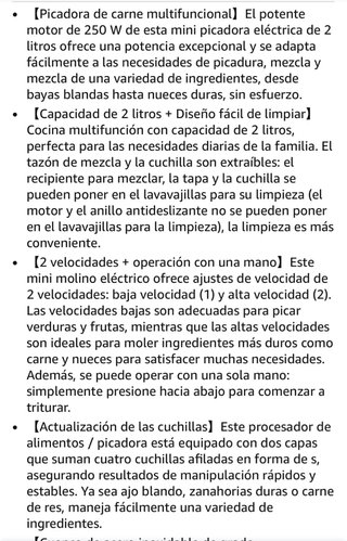 Picadora Procesador Alimentos