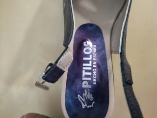 Sandalias Pitillos Talla 37 Azul y plata