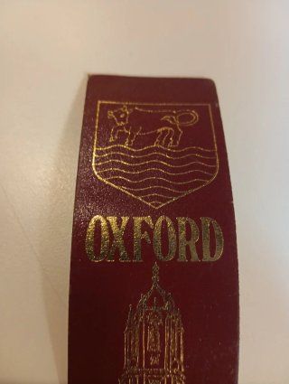 Marcador de piel Oxford dorado