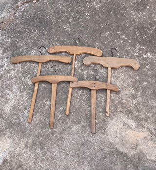 Lote 5 Perchas Madera Vintage