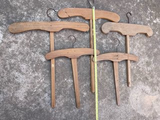 Lote 5 Perchas Madera Vintage