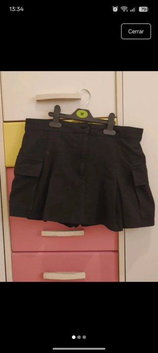 Falda pantalón cargo negra Talla M