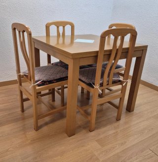 Mesa Extensible Comedor 4 Sillas Madera