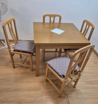 Mesa Extensible Comedor 4 Sillas Madera