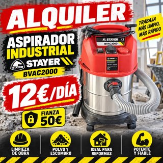 Alquiler Aspirador Industrial Stayer BVAC2000