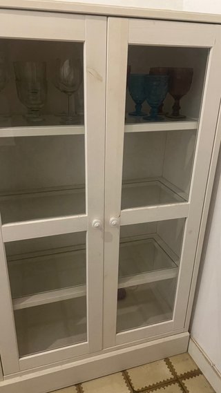 Vitrina HAVSTA blanca y cristal