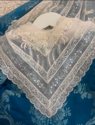 Traje de Fallera Azul y Rosa