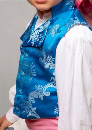 Traje de Fallera Azul y Rosa