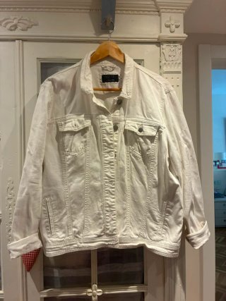 Chaqueta tejana blanca Cortefiel Talla XL