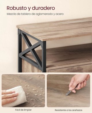 Mesa TV madera y metal
