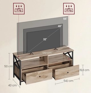 Mesa TV madera y metal