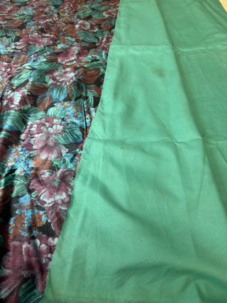 Retal terciopelo estampado floral verde