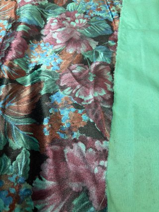 Retal terciopelo estampado floral verde