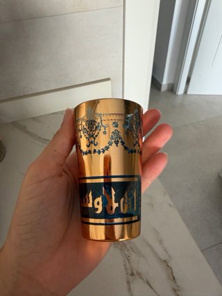 15 vasos Vasos de té moruno dorados y rojos
