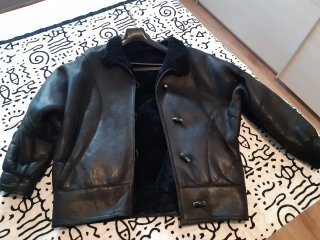 Chaqueta de piel negra vintage 80s