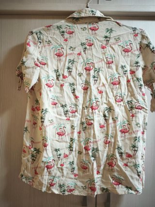 Camisa Mango Tropical Flamencos Talla M