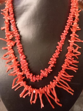 Collar Rojo Doble, Cierre Oro 18k, grande