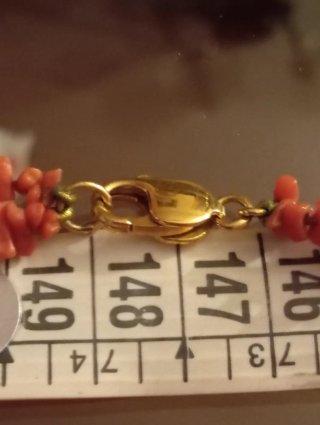 Collar Rojo Doble, Cierre Oro 18k, grande
