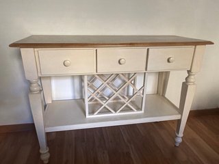 Cómoda de  3 cajones madera blanca/café