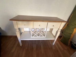 Cómoda de  3 cajones madera blanca/café