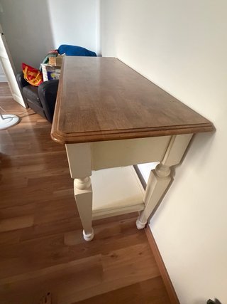 Cómoda de  3 cajones madera blanca/café