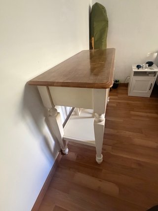 Cómoda de  3 cajones madera blanca/café