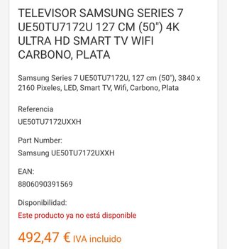 Televisor Negro 50 pulgadas