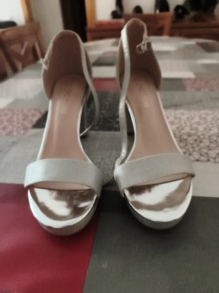 Zapatos de fiesta plateados