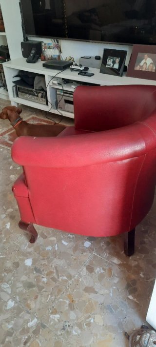 Butaca de piel roja