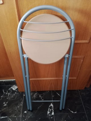 Silla de cocina plegable metal y madera