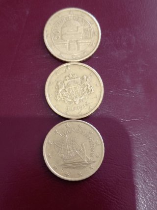 Monedas de 50 céntimos Euro (Latvia, Cyprus)