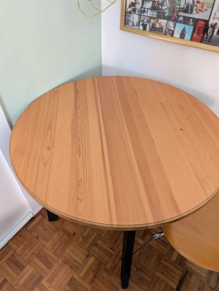 Mesa redonda madera maciza